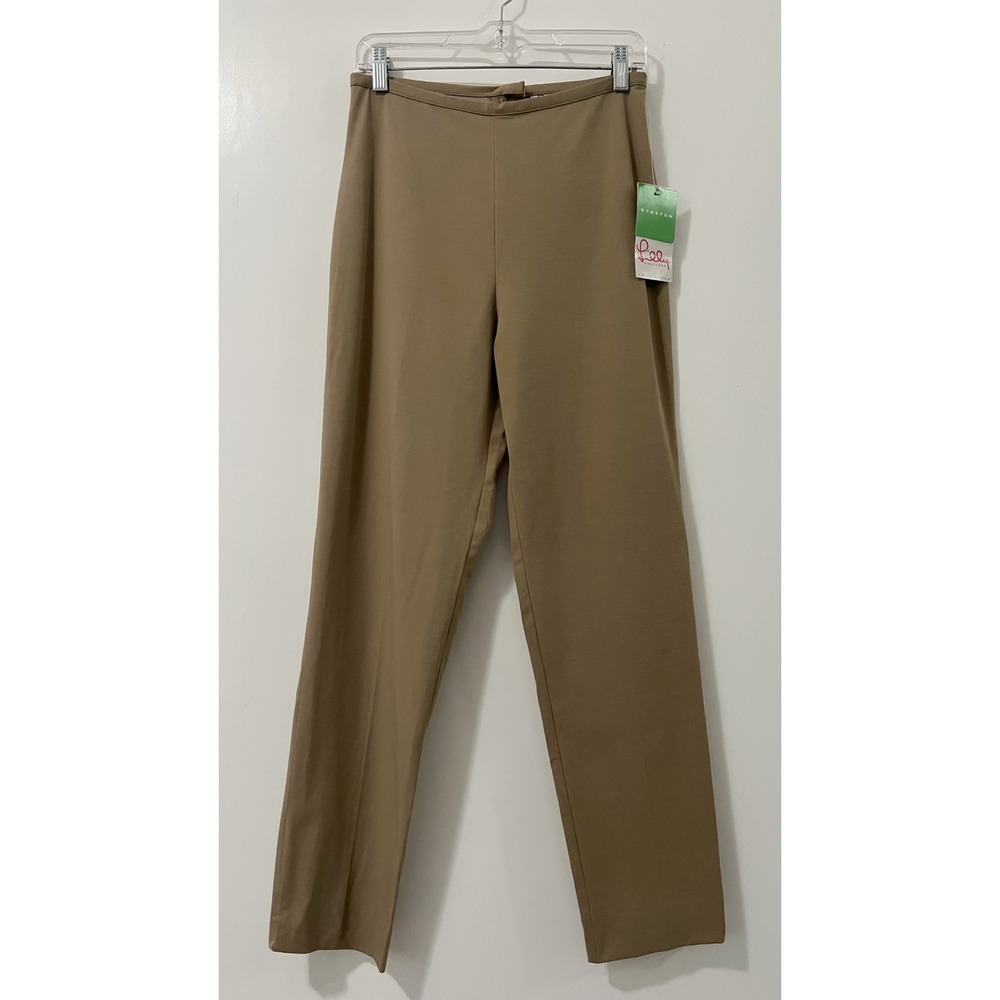 Lilly Pulitzer Driving Pant Khaki Stretch Slim Straight Trousers Size 6 NWT